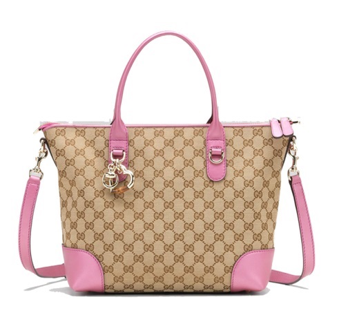 Authentic Gucci Heart Bit Charm Top Handle Bag 269957 Rose